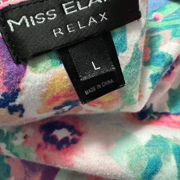 Miss Elaine Short Sleeve Floral Short Nightgown. Size L. EUC - Picture 5 of 6